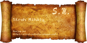 Stroh Mihály névjegykártya