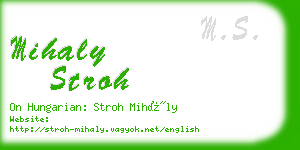 mihaly stroh business card